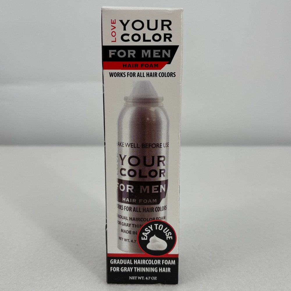 Love Your Color For Men Hair Foam Gradual Haircolor for Gray Thinning Hair 4.7oz